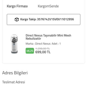 Civil Mağazacılık Nexus Nebilizatör Arızalı