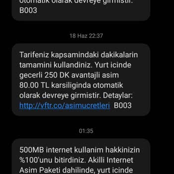 Vodafone Aşım Boş Yere