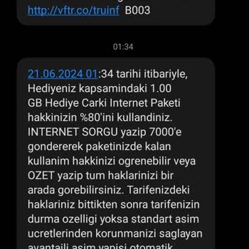 Vodafone Aşım Boş Yere