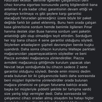 Maltepe Park Media Markt Mağaza Şikayeti