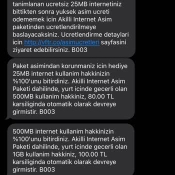 Vodafone Red 12 Saatte Paketin Bitmesi