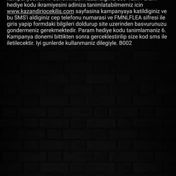 KazandıRio 500 TL Hesabıma Gelmedi Ve Bilgilendirme SMS Gelmedi