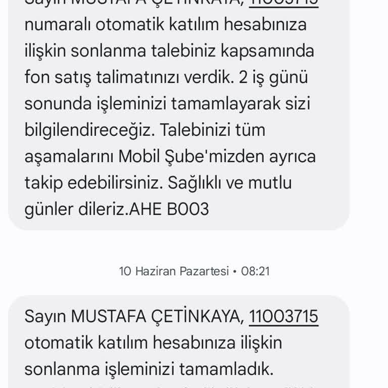Ahe Sigorta BES İptali Ve Ödenmeyen İade Ücreti