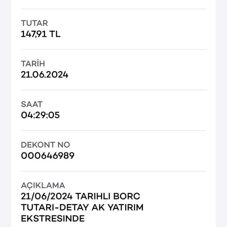 Akbank Akyatirim Borç Yansıtma