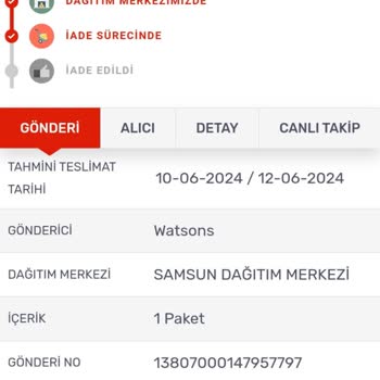 KARGOMsende Kargo Tarafıma Teslim Edilmeden İadeye Ediliyor