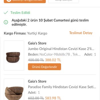 Gaia's Store Hindistan Cevizi Kase