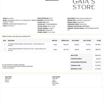 Gaia's Store Hindistan Cevizi Kase