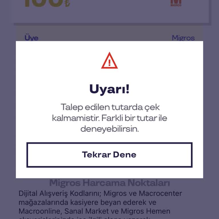 Pluxee Türkiye Çek Tükenmiştir Hatası