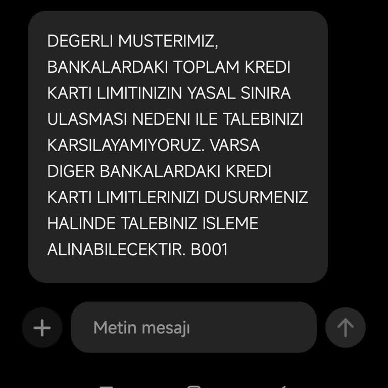 Ziraat Bankası Kredi Kartı Limit Sorunu