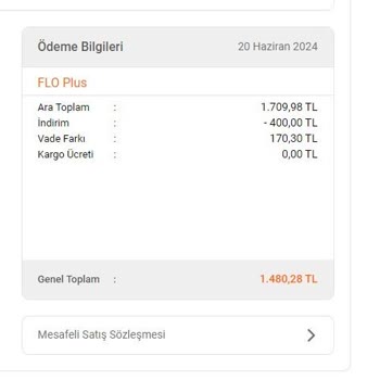 FLO Ayakkabı FLO Taksitli Ödeme Komisyon Ödedim Peşin Almış Ödememi