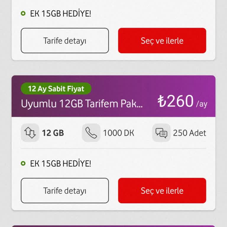 Vodafone Yüksek Fiyat Artışı