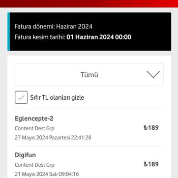 Vodafone, Eglencepte, Digifun, Gmbt Dijital Diye Abonelik Ücreti