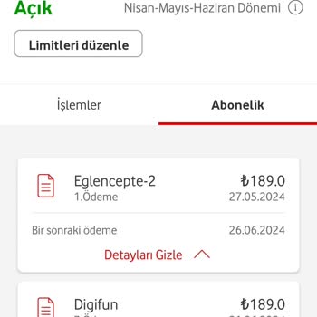 Vodafone, Eglencepte, Digifun, Gmbt Dijital Diye Abonelik Ücreti