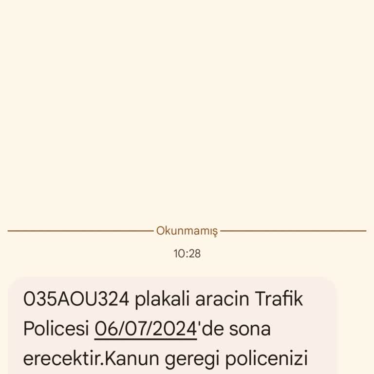 Güvence Hesabı Yanlış SMS Benim Böyle Bir Aracım Yok
