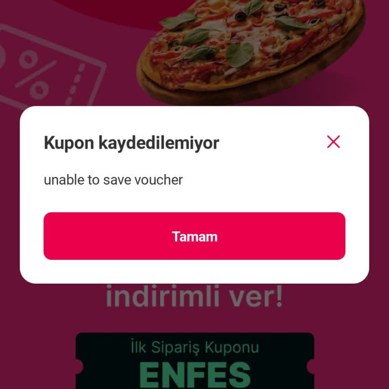 Yemeksepeti Kupon Sorunu K