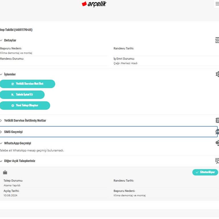 Arçelik Yetkili Servis Yetersiz Kalıyor