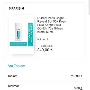 Loreal Paris L'Oreal Paris Bright Reveal SPF 50+ Sivilce Yapıyor!