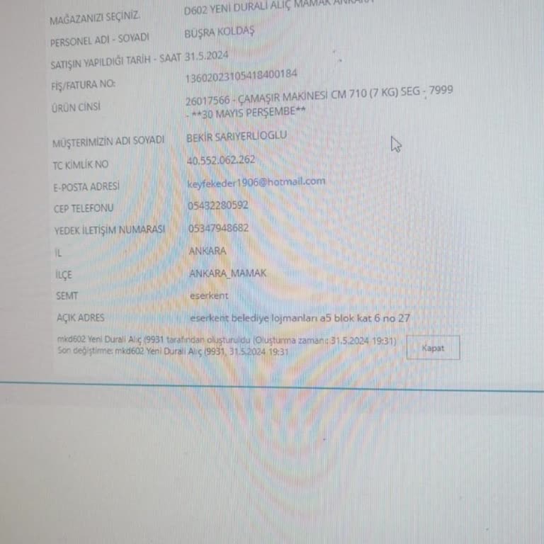 SEG Ürün Teslim Edilmedi