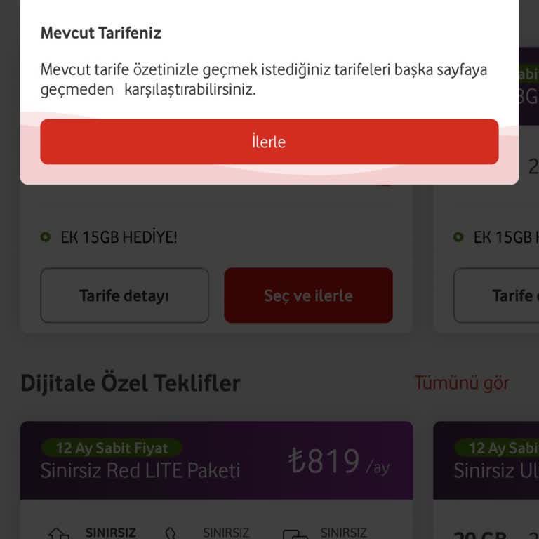 Vodafone Uçuk Fiyatlı Tarifeler
