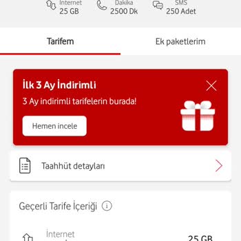 Vodafone Hatalı Tarife Değişikliği