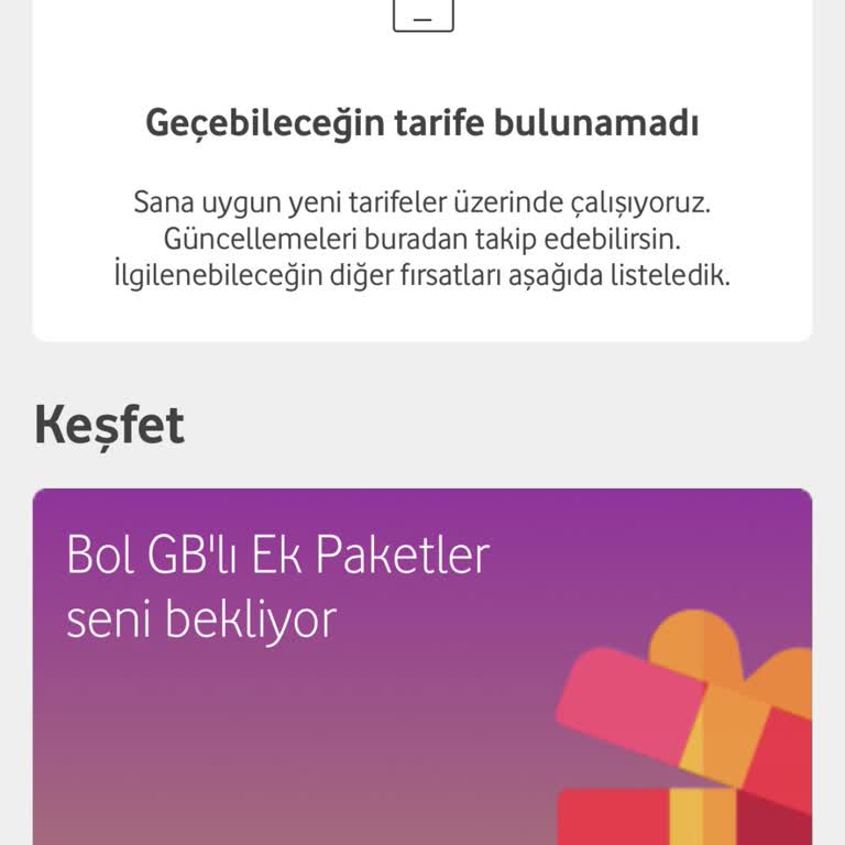 Vodafone Faturalı Tarife Değişikliği