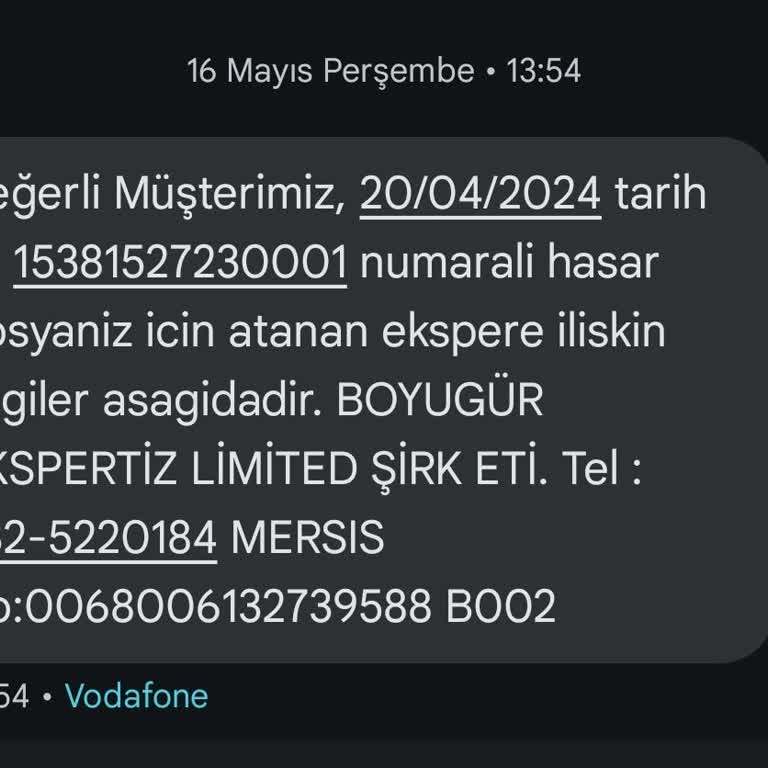 Anadolu Sigorta Tarafından Gönderilemeyen Yedek Parça