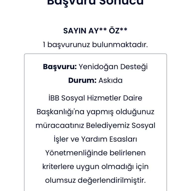 İBB - İstanbul Büyükşehir Belediyesi Başvuru Askıda Tekrar Başvuru Yapılmıyor.