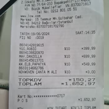 LC Waikiki Mall Of Mağazası Fazla Para Alıyor