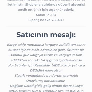 Shopier Clothe. Xlrd Alışveriş Yaptım Kargoya Verilmedi