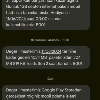 Google Play'de Başlatılan Üyelik Ve Çekilen Para (Türk Telekom)?