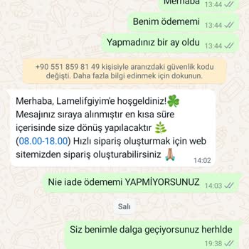 Lamelif Giyim Defolu Ürün İadesi