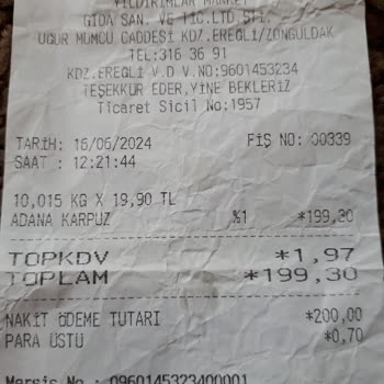 Yıldırımlar Süpermarket (Ereğli) Kelek Karpuzu İade Almıyor