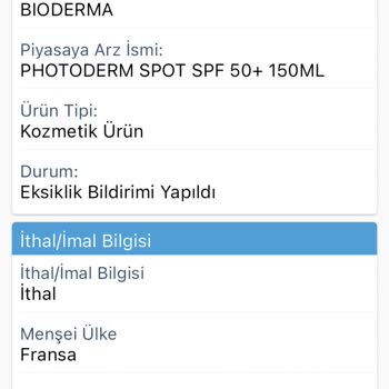 Amazon Bioderma Photoderm Spot Güneş Kremi Üts De Durumu Eksiklik Bildirimi