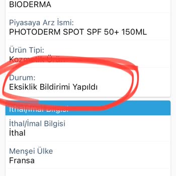 Amazon Bioderma Photoderm Spot Güneş Kremi Üts De Durumu Eksiklik Bildirimi