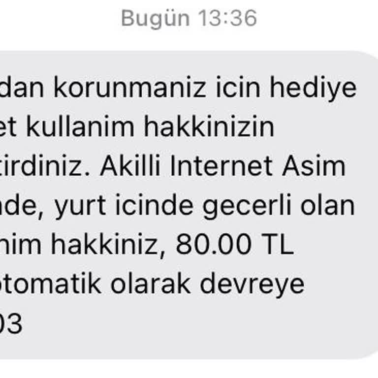 Vodafone Gereksiz Paket Aşım Bedeli Yansıtılması