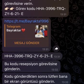 Telegram'dan Aldığım A&M Consulting. Co Firmasından Gelen Mesaj
