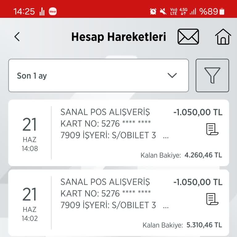 Obilet 2 Kere Çekilen Para