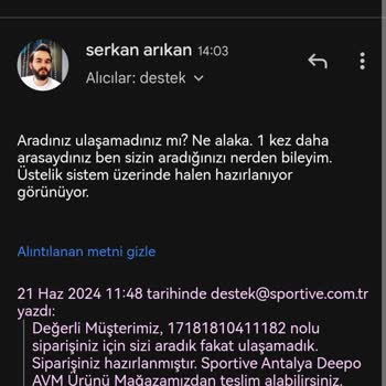 Sportive Geciken Sipariş Mağduriyeti