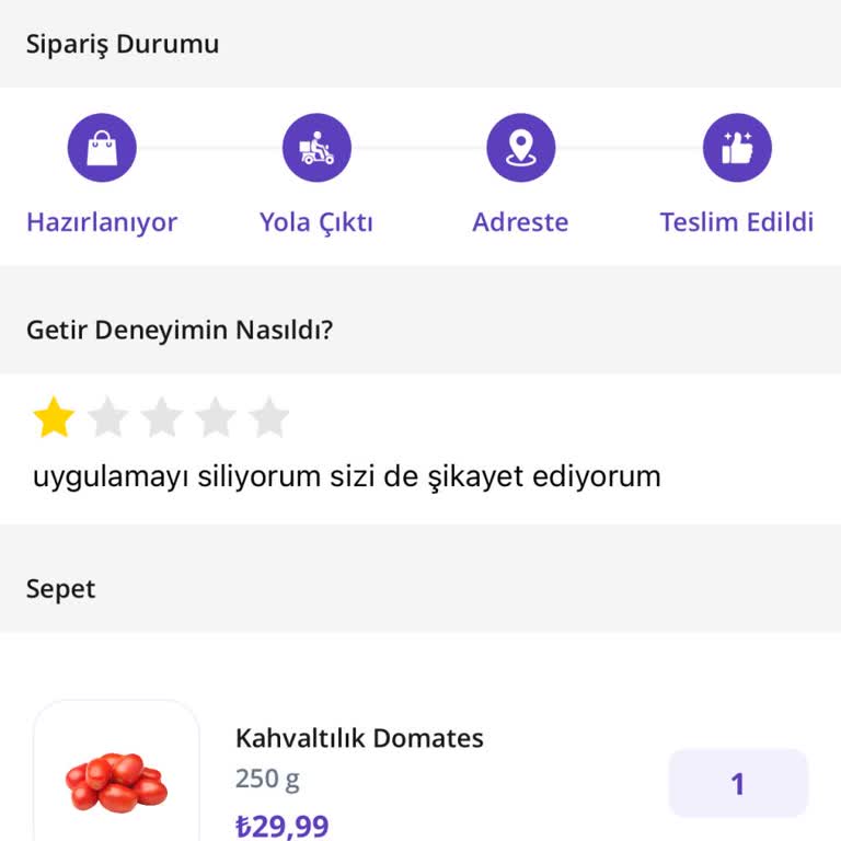 Getir Müşterisini Mağdur Ediyor