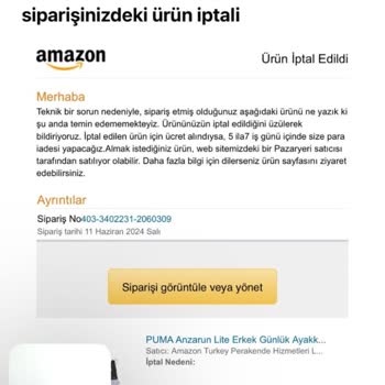 Amazon Nedensiz Siparişimi İptal Etti
