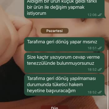 Seda Butik (sedabutik.com) Sipariş Değişim Talebime Cevap Verilmedi