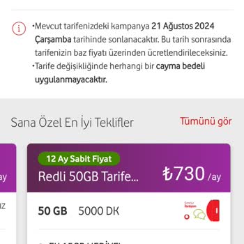 Vodafone Tarife Değişikliği Mağduriyeti