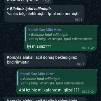 Kamil Koç Biletimi İptal Etmiyor