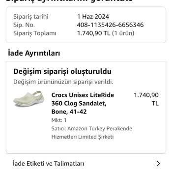 Amazon Ürün Değişim Problemi (20 Gündür Terlik Stoğu Oluşturulamıyor:)