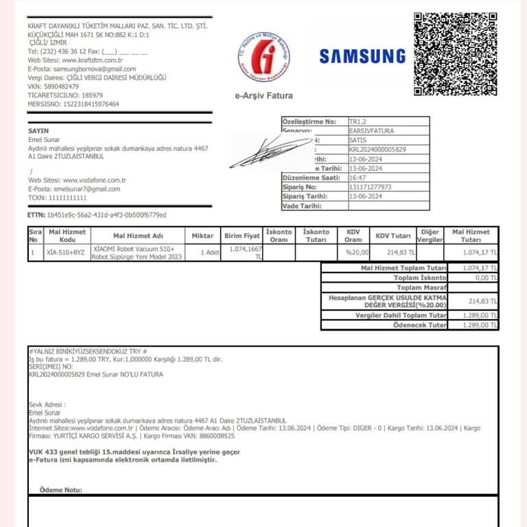 Vodafone Her Şey Yanımda Uygulamasından Aldığım Ürünüm Gönderilmiyor.