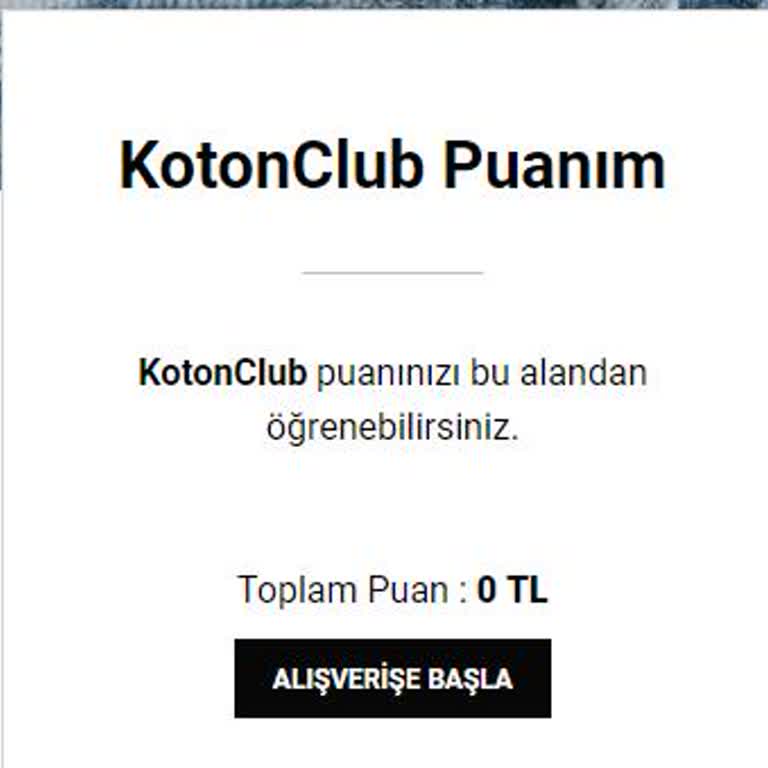 Koton Clup Puanlarım Silindi