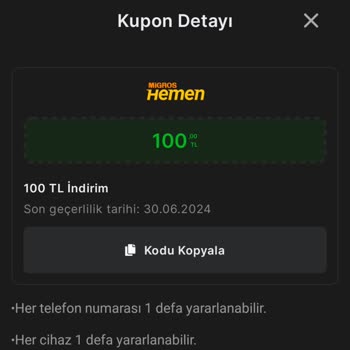 Migros Hemen Yetersiz Kampanya Detayı