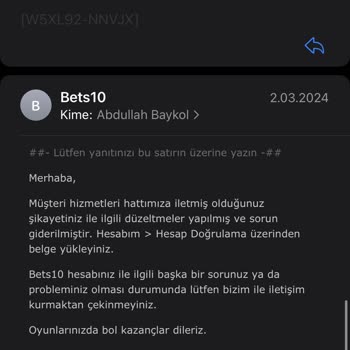 Bets10 Ödeme Sorunu Ve Hesap Kapatma