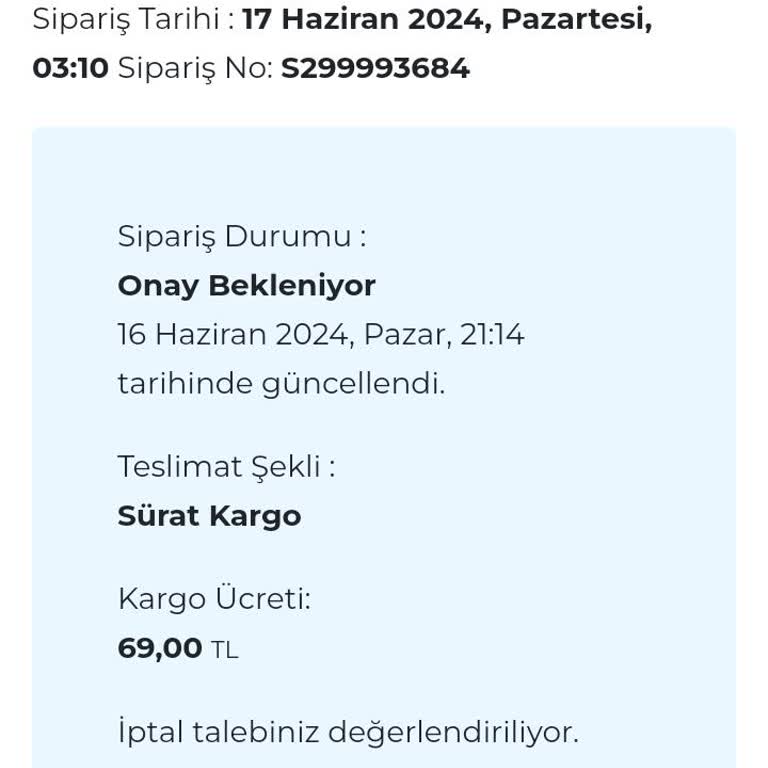 Sinerji Bilgisayar Sipariş Onayı Ve İptali