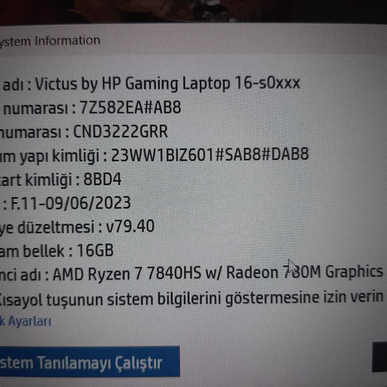 HP Victus Ryzen 7 Donma Sorunu